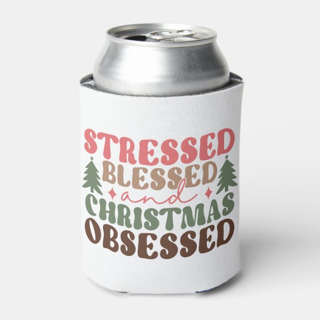 Rafraîchisseur Pour Canette Stressé, béni et observé à Noël (Can devant)