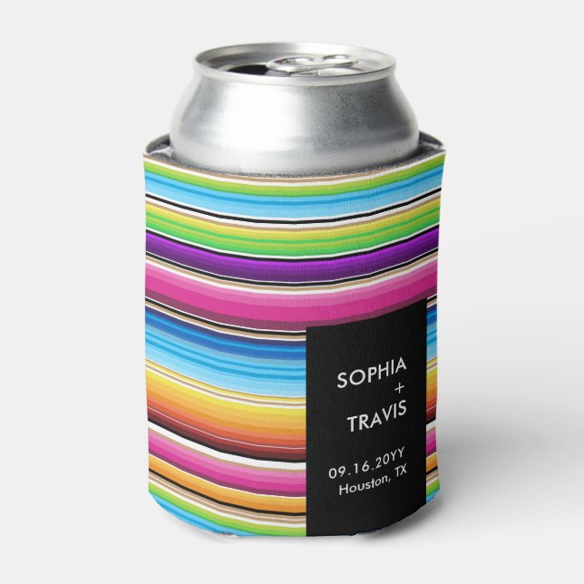 Rafraîchisseur Pour Canette Stripes Serape Springtime | Mariage (Can devant)