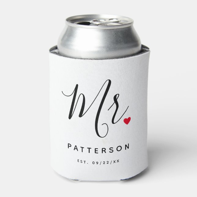 Rafraîchisseur Pour Canette Stylish Mr Custom Nom et Mariage de date (Can devant)