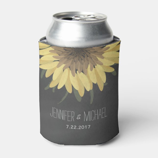 Rafraîchisseur Pour Canette Sunflower Chalkboard Russe Mariage (Can devant)