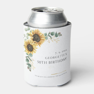 Rafraîchisseur Pour Canette Sunflower Floral Eucalyptus 50e fête d'anniversair
