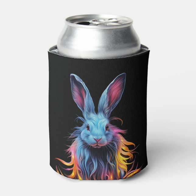 Rafraîchisseur Pour Canette Superbe Lapin Bleu en feu (Can devant)