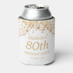 Rafraîchisseur Pour Canette Surprise de 80 ans en or blanc paillettes 