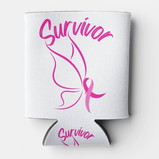 Rafraîchisseur Pour Canette Survivant du cancer du sein (Devant)