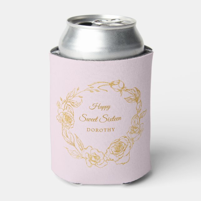 Rafraîchisseur Pour Canette Sweet 16 Anniversaire Luxe Rose Or Blush Rose (Can devant)