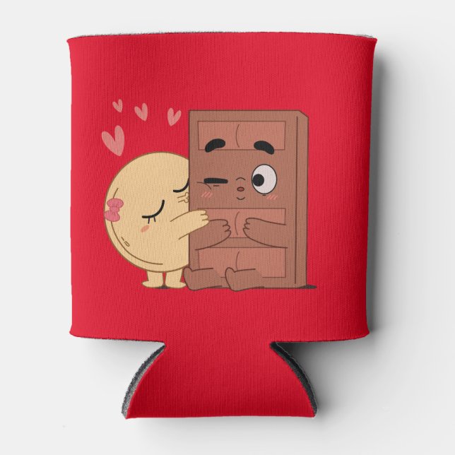 Rafraîchisseur Pour Canette Sweet Kisses Choco Pancake Valentines Couples Amou (Devant)