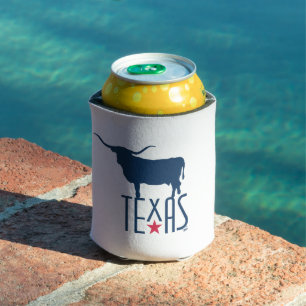 Rafraîchisseur Pour Canette Symboles du Texas, Longhorn, marine
