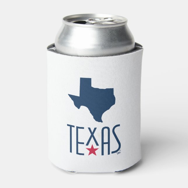 Rafraîchisseur Pour Canette Symboles du Texas, Texas, bleu marine (Can devant)