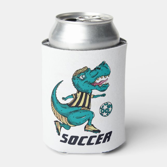 Rafraîchisseur Pour Canette T-Rex Soccer Player Sports (Can devant)