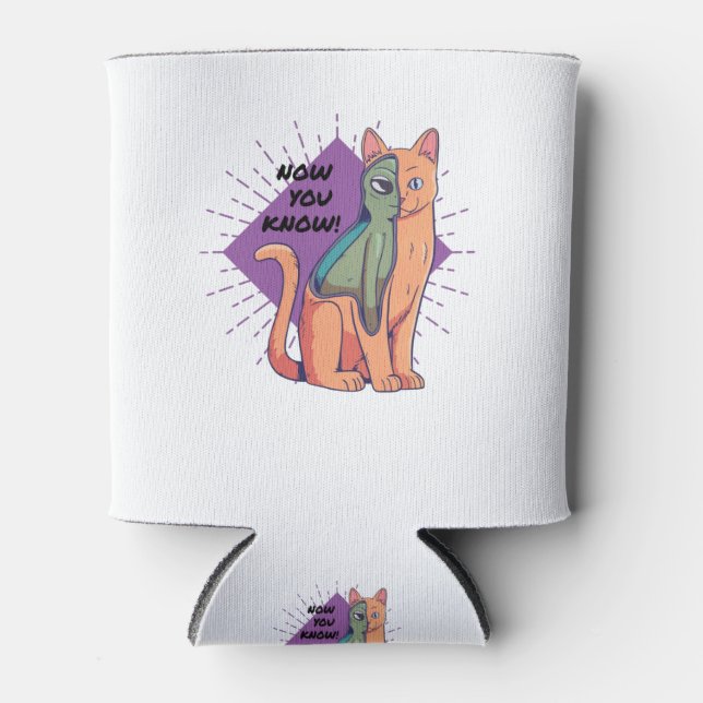 Rafraîchisseur Pour Canette T-shirt Alien Design chat classique (Devant)