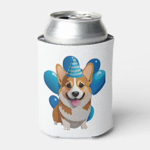 Rafraîchisseur Pour Canette T-shirt classique d'anniversaire de Corgi bleu (1)