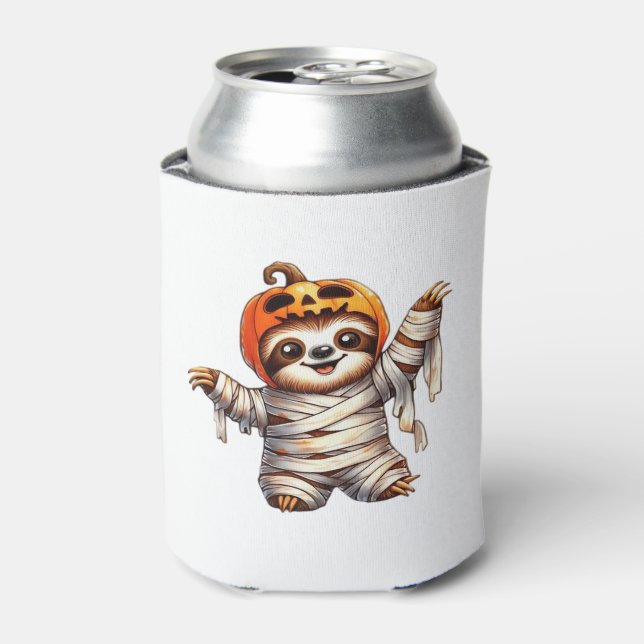 Rafraîchisseur Pour Canette T-shirt classique de Sloth Mummy Halloween (Can devant)
