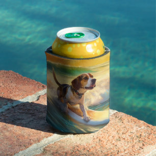 Rafraîchisseur Pour Canette Tableau de surf de plage beagle