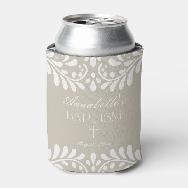 Rafraîchisseur Pour Canette Talavera beige Carrelage Espagne Fiesta Baptême Fa (Can devant)