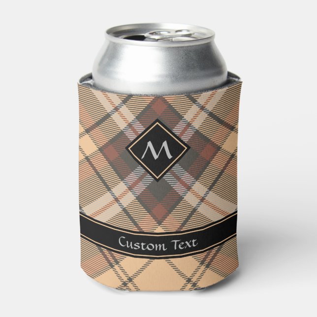 Rafraîchisseur Pour Canette Tartan beige et Brown (Can devant)