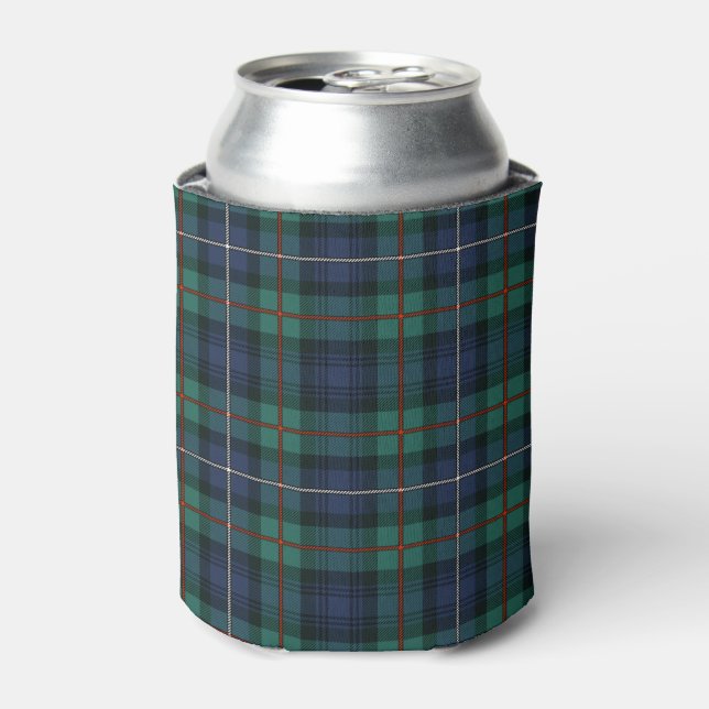 Rafraîchisseur Pour Canette Tartan Clan Robertson Plaid Motif bleu vert (Can devant)
