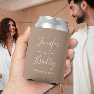 Rafraîchisseur Pour Canette Taupe Mariage personnalisé