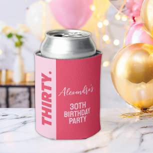 Rafraîchisseur Pour Canette Tendance Bold rose et rouge fille 30e anniversaire