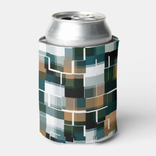 Rafraîchisseur Pour Canette Tendance Turquoise Brown noir blanc plaid