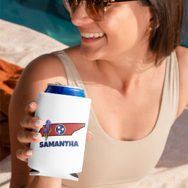 Rafraîchisseur Pour Canette Tennessee Drapeau et Fleur pourpre Iris Texte pers