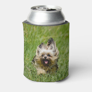 Rafraîchisseur Pour Canette Terrier Yorkshire mignon Traversant L'Herbe