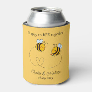 Rafraîchisseur Pour Canette Texte personnalisé Happy Love Bees