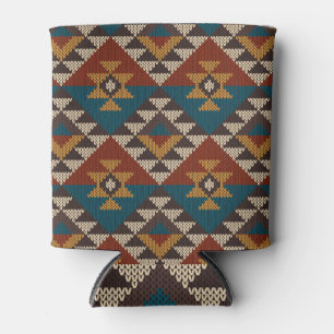 Rafraîchisseur Pour Canette Texture de laine aztèque Tribal.