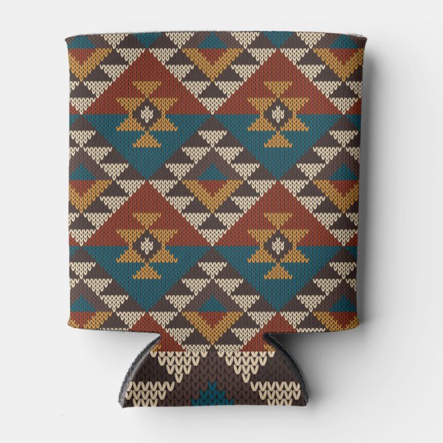 Rafraîchisseur Pour Canette Texture de laine aztèque Tribal. (Devant)