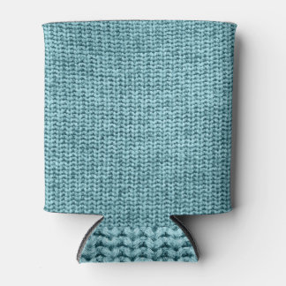 Rafraîchisseur Pour Canette Texture de Sweat Turquoise Hiver.