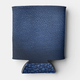 Rafraîchisseur Pour Canette Texture en Cuir Bleu : Arrière - plan de fermeture