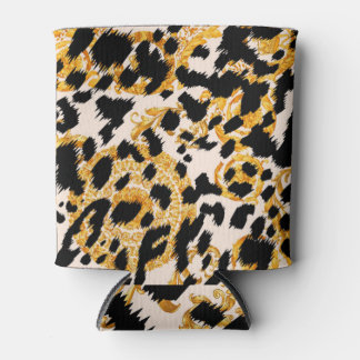 Rafraîchisseur Pour Canette Texture léopard : motif baroque or.