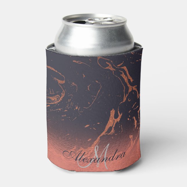 Rafraîchisseur Pour Canette Texture rose en marbre (Can devant)