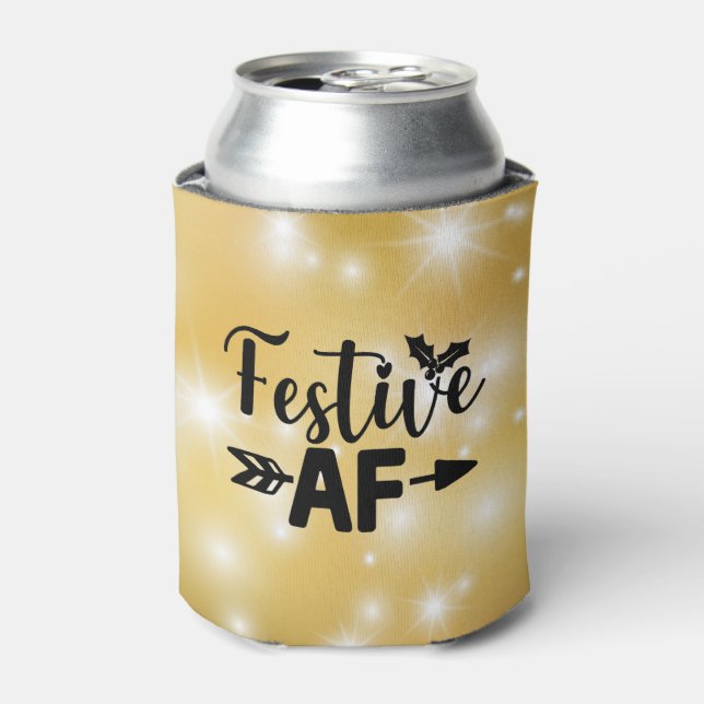 Rafraîchisseur Pour Canette Thème de Noël "Festive AF" peut refroidir (Can devant)