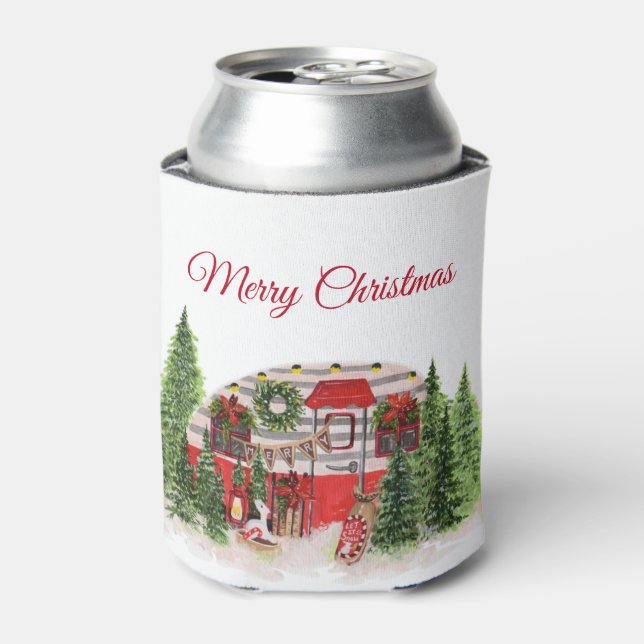 Rafraîchisseur Pour Canette Thème extérieur du camping de Noël Trailer (Can devant)