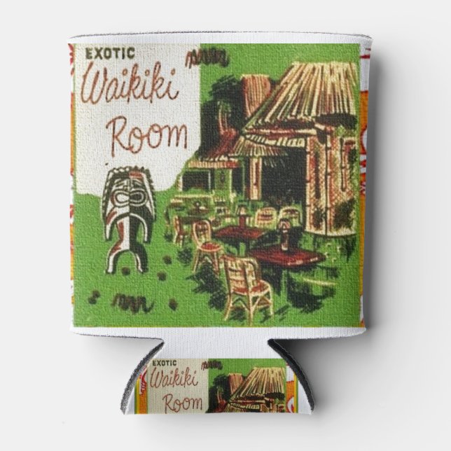Rafraîchisseur Pour Canette Tiki Art - Salle Exotique Waikiki (Devant)