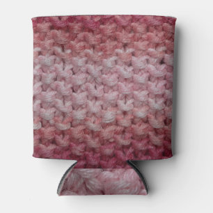 Rafraîchisseur Pour Canette Tissu Knit Beige Rouge, Texturé.
