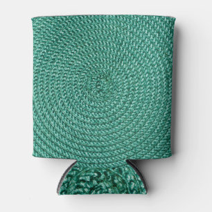 Rafraîchisseur Pour Canette Tissu vert tressé artificiel.