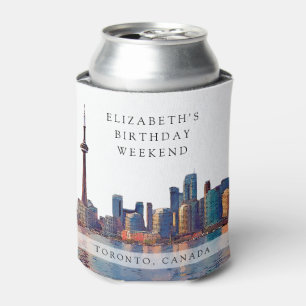 Rafraîchisseur Pour Canette Toronto Skyline Aquarelle Anniversaire Week-end