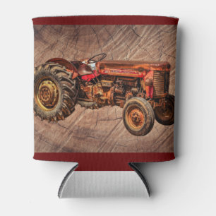 Rafraîchisseur Pour Canette Tracteur rouge antique