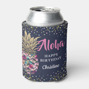 Rafraîchisseur Pour Canette Tropical Pink Gold Pineapple Beach Party