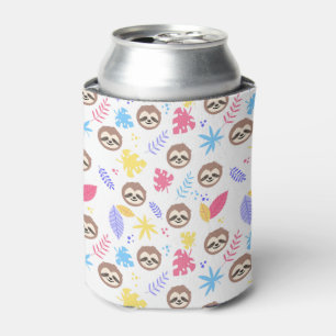 Rafraîchisseur Pour Canette Tropical Sloth & Motif Feuille