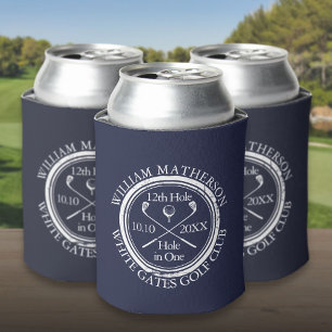 Rafraîchisseur Pour Canette Trou de golf en un bleu marine personnalisé