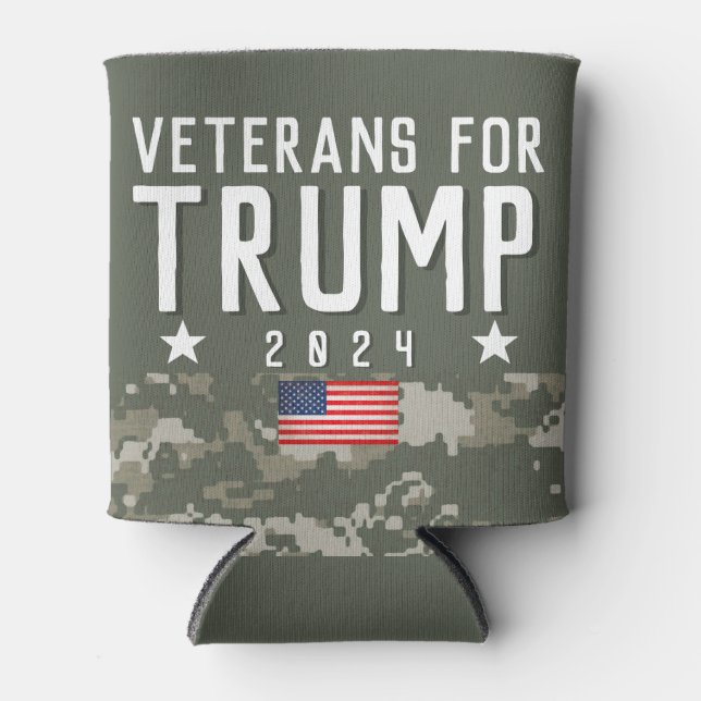 Rafraîchisseur Pour Canette Trump 2024 anciens combattants pour Trump Camo (Devant)