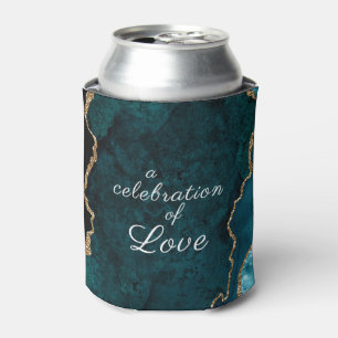 Rafraîchisseur Pour Canette Turquoise Aqua Agate Célébration de Mariage d'amou