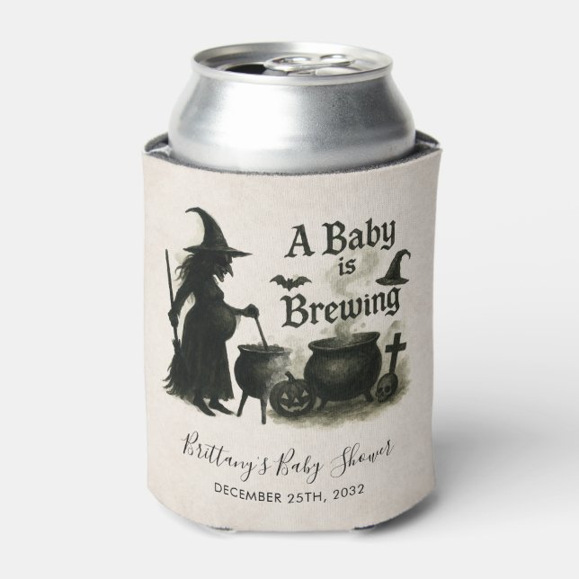 Rafraîchisseur Pour Canette Un bébé brasse un Baby shower d'Halloween (Can devant)