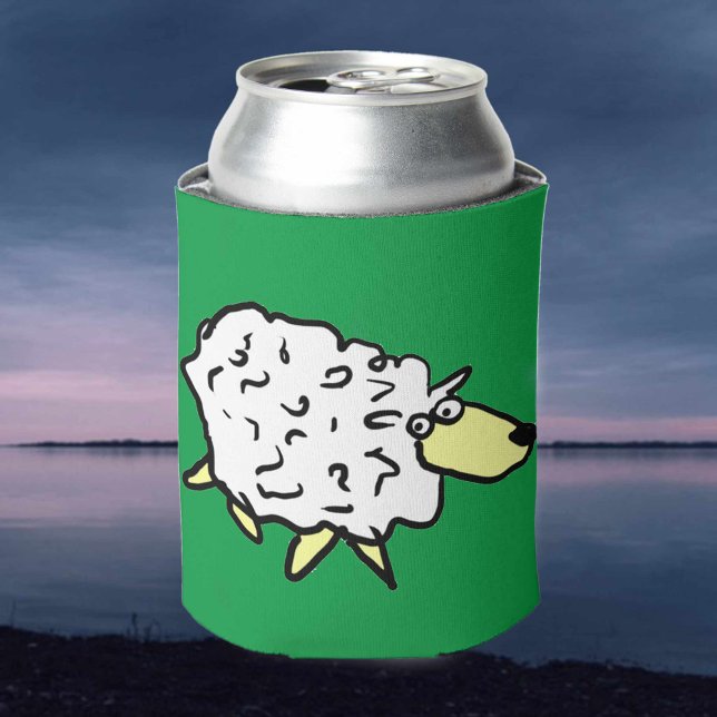 Rafraîchisseur Pour Canette Un mouton amusant en forme de dessin animé (Créateur téléchargé)