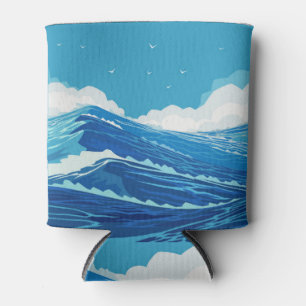 Rafraîchisseur Pour Canette Un océan rude, de grandes vagues dessinent.