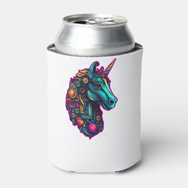 Rafraîchisseur Pour Canette Unicorne en métal Cyberpunk (Can devant)