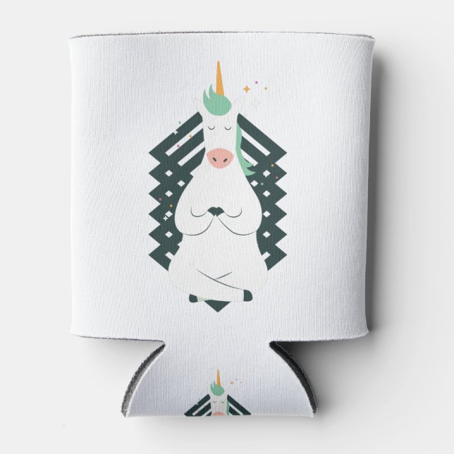 Rafraîchisseur Pour Canette Unicorne en Pose de Yoga (Devant)