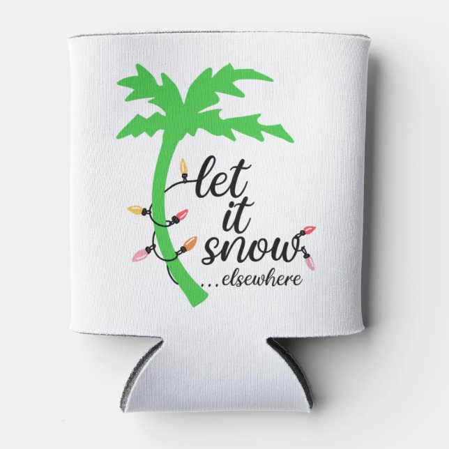 Rafraîchisseur Pour Canette Vacances de Noël de plage tropicale (Devant)